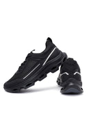 Erkek Siyah Bağcıklı Kalın Tabanlı Kumaş Sneaker | Derimod