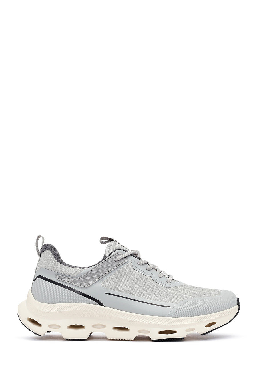 Men's Grey Lace-Up Thick-Sole Fabric Sneakers 25WFD69416F | Derimod
