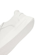 Erkek Beyaz Bağcıklı Kalın Tabanlı Deri Sneaker | Derimod