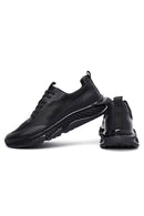 Men's Black Lace-Up Thick-Soled Fabric Sneaker | Derimod