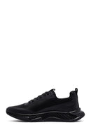 Men's Black Lace-Up Thick-Soled Fabric Sneaker | Derimod