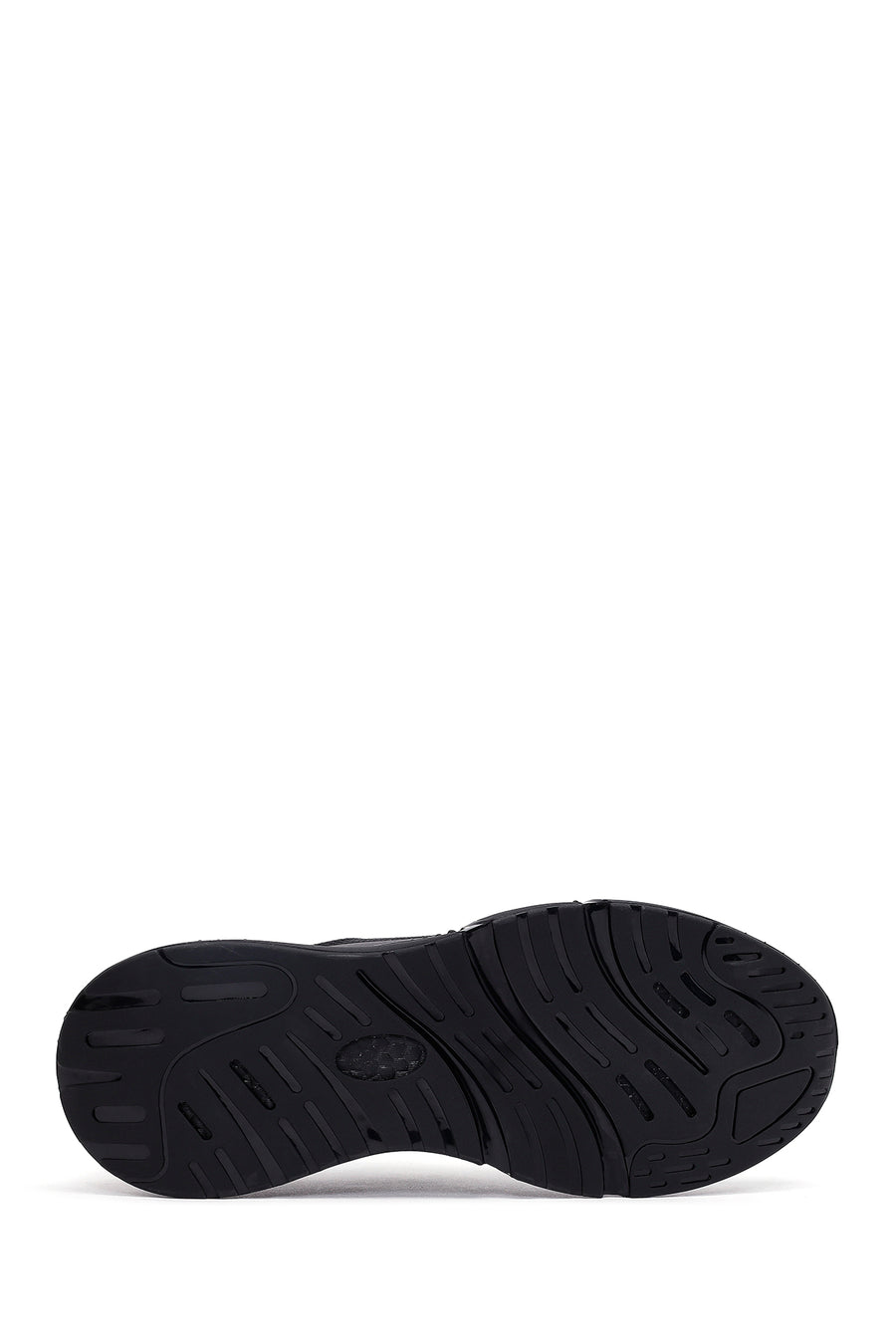 Erkek Siyah Bağcıklı Kalın Tabanlı Kumaş Sneaker