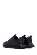 Men's Black Lace-Up Thick-Soled Fabric Sneaker | Derimod