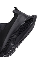 Men's Black Lace-Up Thick-Soled Fabric Sneaker | Derimod