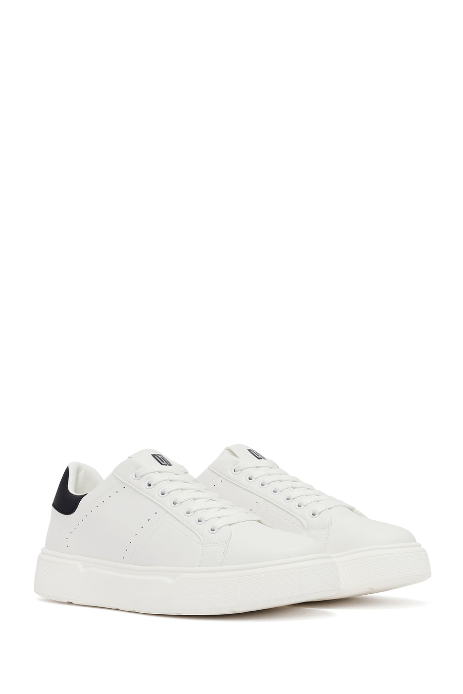 Erkek Beyaz Bağcıklı Kalın Tabanlı Sneaker
