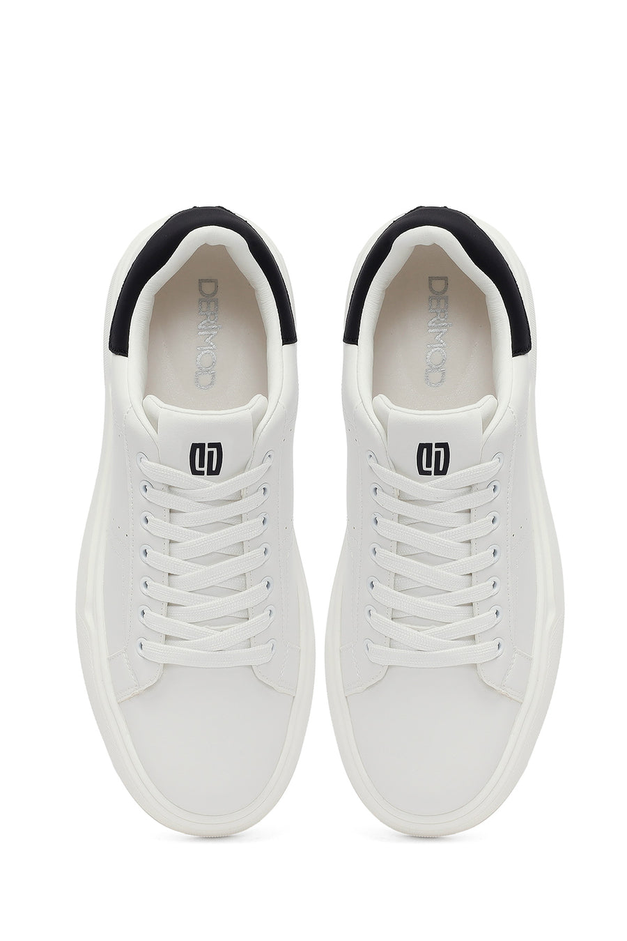 Erkek Beyaz Bağcıklı Kalın Tabanlı Sneaker