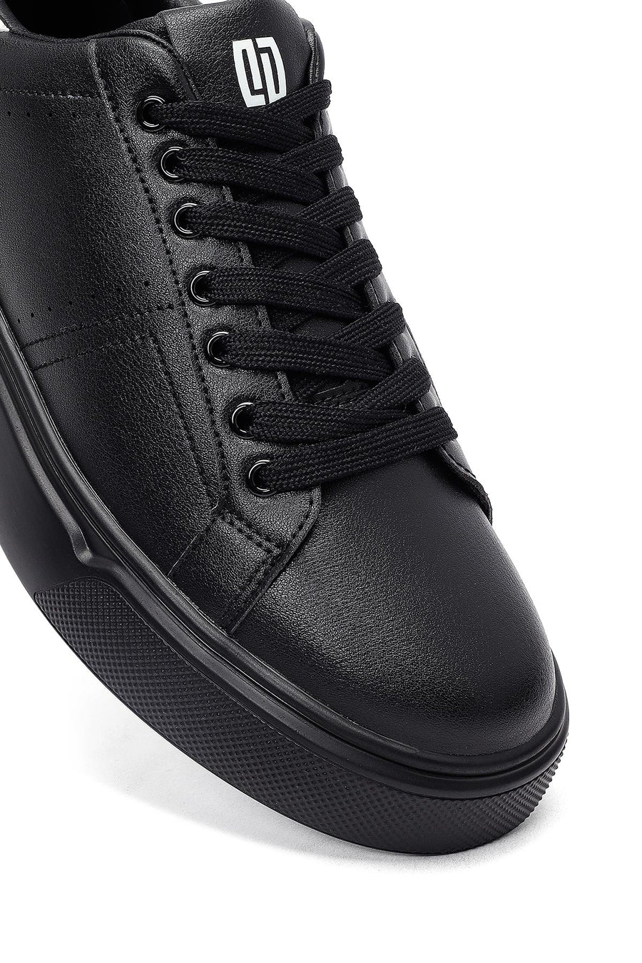 Erkek Siyah Bağcıklı Kalın Tabanlı Sneaker