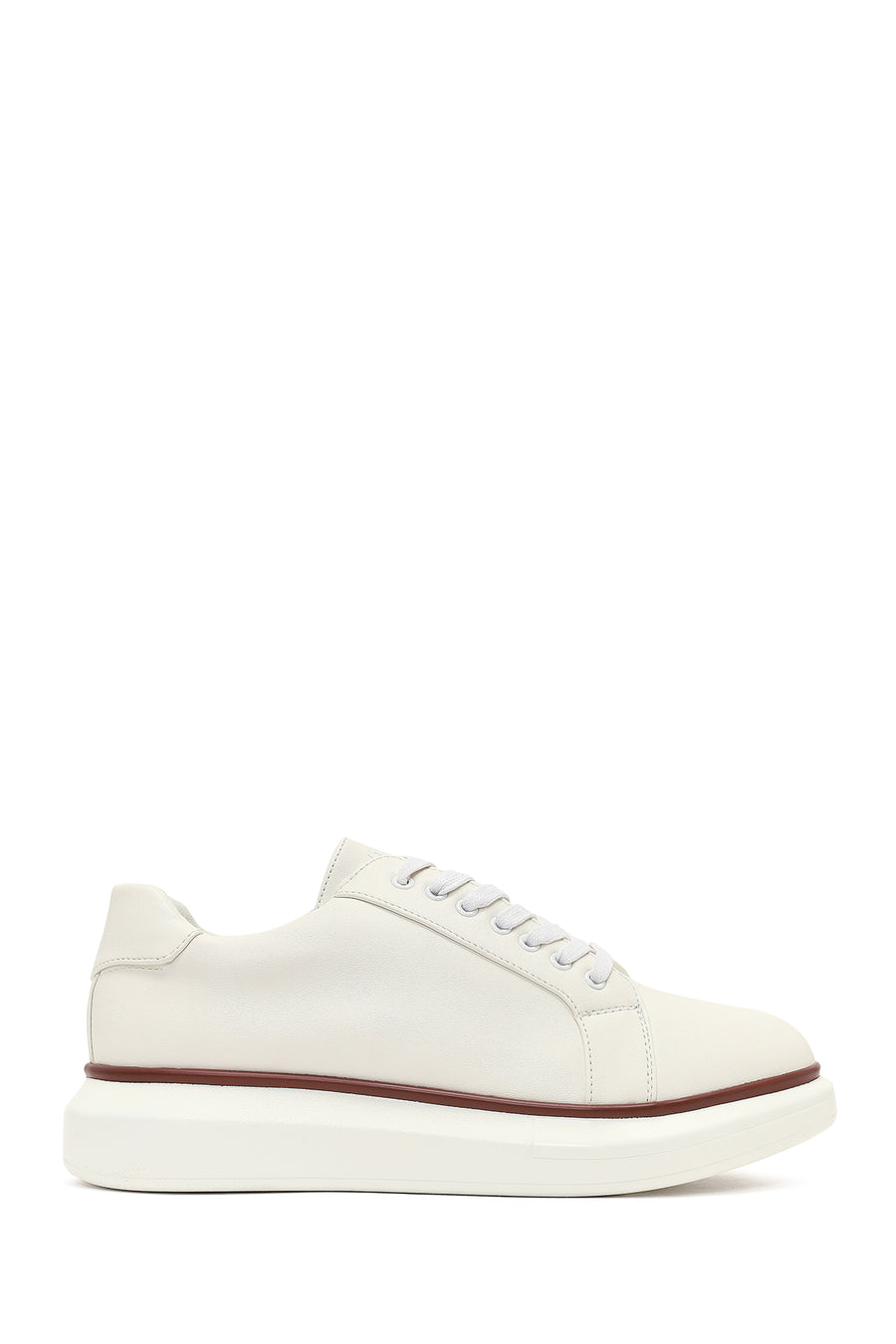 Erkek Beyaz Bağcıklı Kalın Tabanlı Sneaker 25WFD6947PV | Derimod
