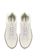 Erkek Beyaz Bağcıklı Kalın Tabanlı Sneaker | Derimod