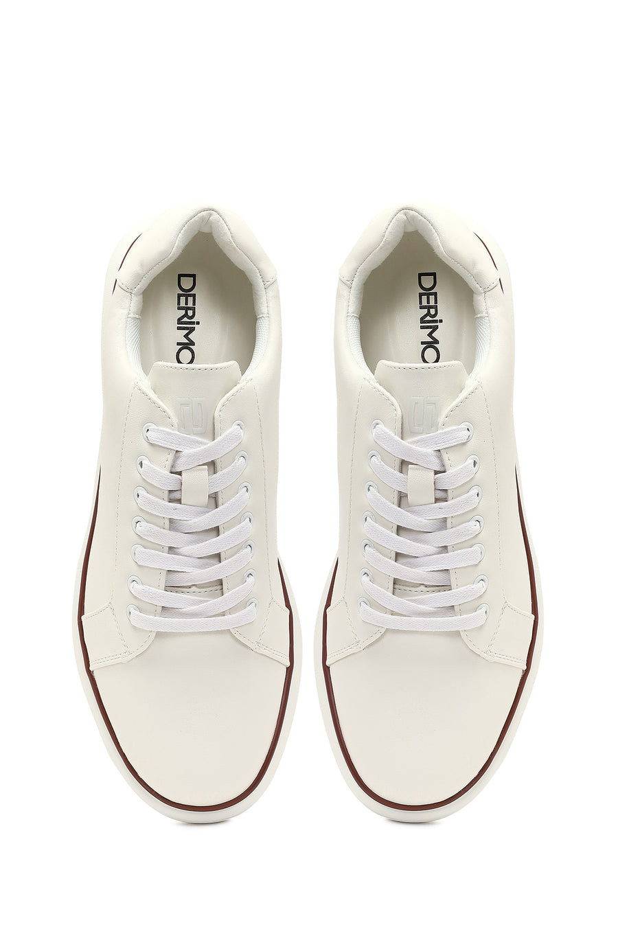 Erkek Beyaz Bağcıklı Kalın Tabanlı Sneaker