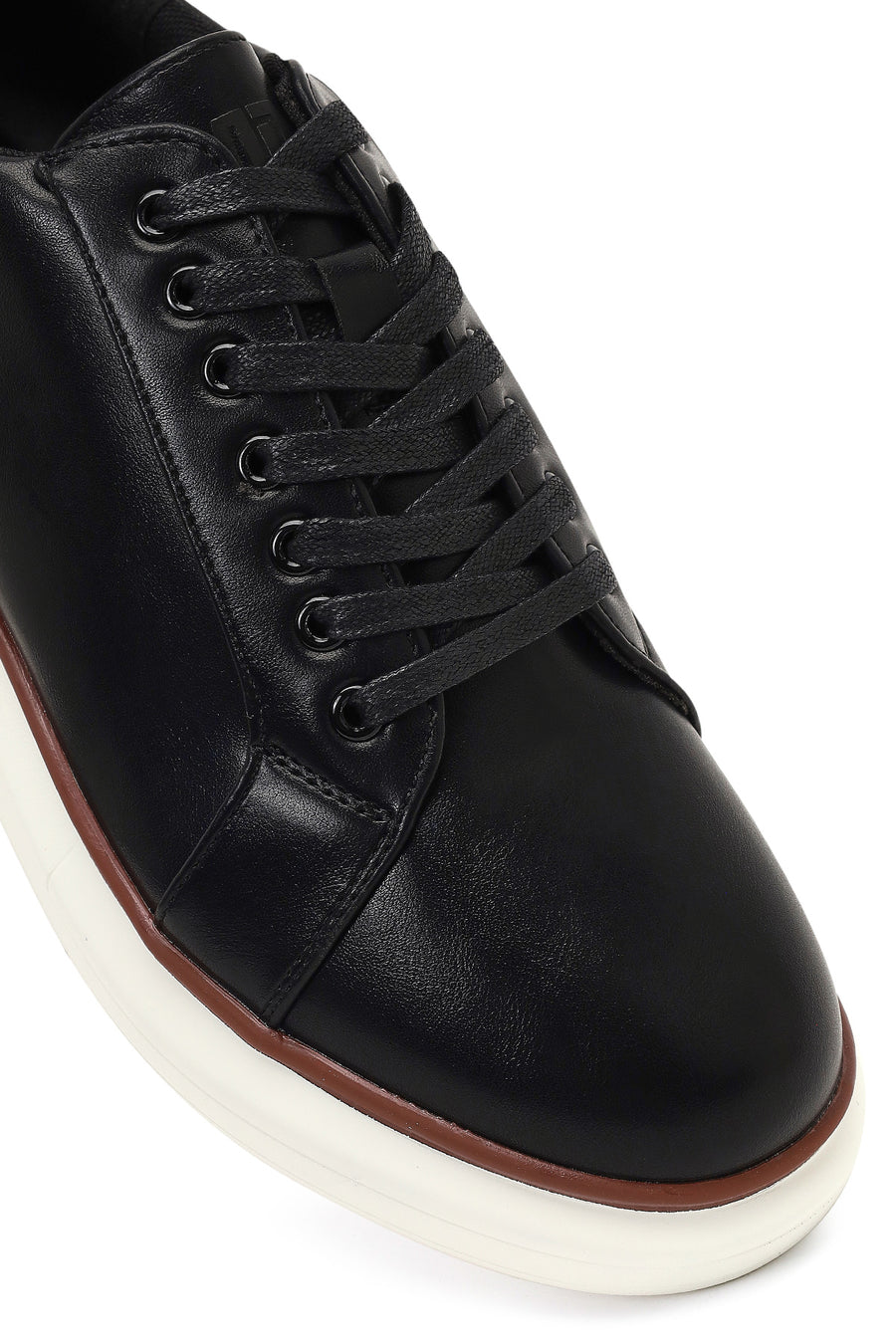 Erkek Siyah Bağcıklı Kalın Tabanlı Sneaker