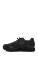 Men's Black Lace-Up Thick-Soled Leather Casual Sneaker | Derimod