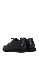 Men's Black Lace-Up Thick-Soled Leather Casual Sneaker | Derimod