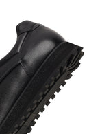 Men's Black Lace-Up Thick-Soled Leather Casual Sneaker | Derimod