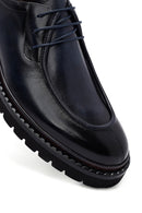 Erkek Lacivert Bağcıklı Kalın Tabanlı Deri Casual Ayakkabı | Derimod