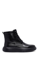 Men's Black Zippered Thick Sole Leather Boat | Derimod