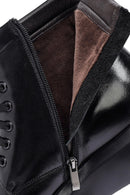 Men's Black Zippered Thick Sole Leather Boat | Derimod