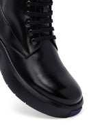 Men's Black Zippered Thick Sole Leather Boat | Derimod