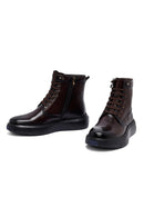 Men's Brown Zippered Thick Sole Leather Boat | Derimod