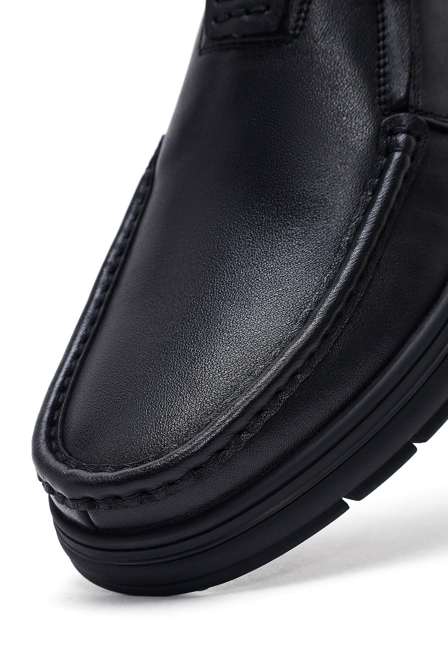 Male Black Leather Casual Loafers