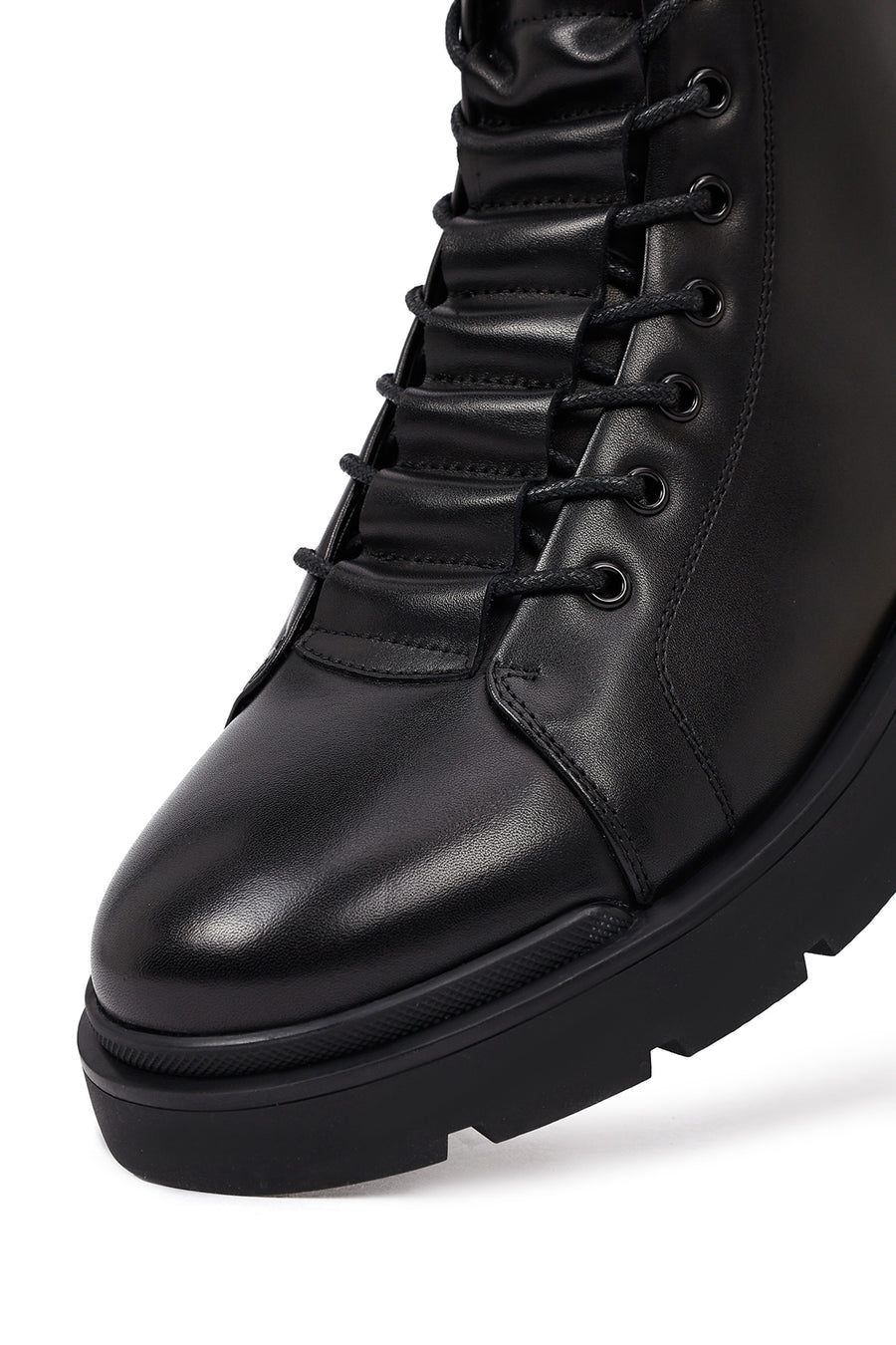 Erkek Siyah Fermuarlı Deri Casual Bot