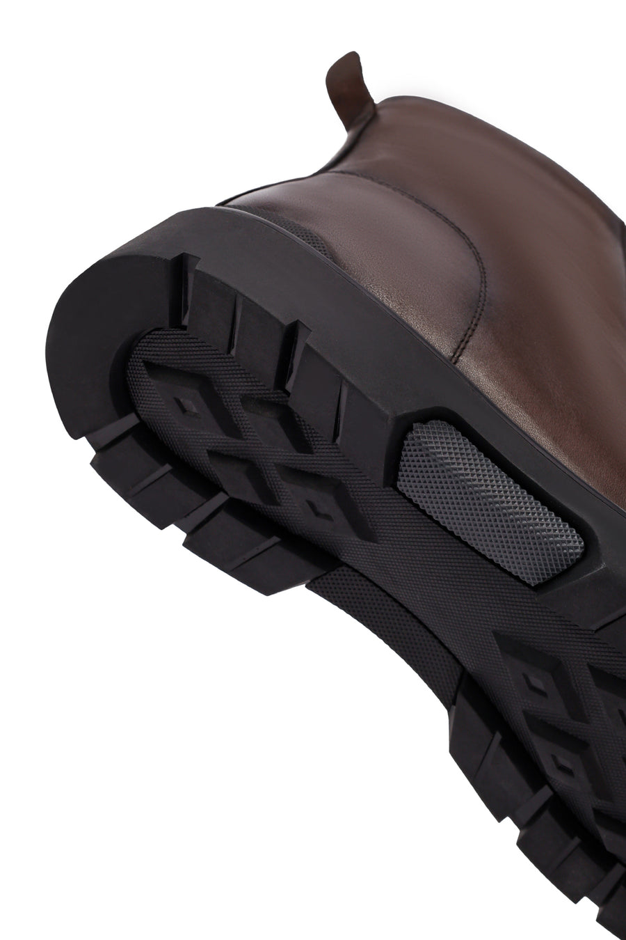 Men's Brown Zipper Leather Casual Boot