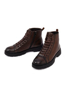 Erkek Kahverengi Fermuarlı Deri Casual Bot | Derimod