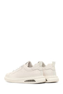 Men's White Lace-Up Leather Sneaker | Derimod