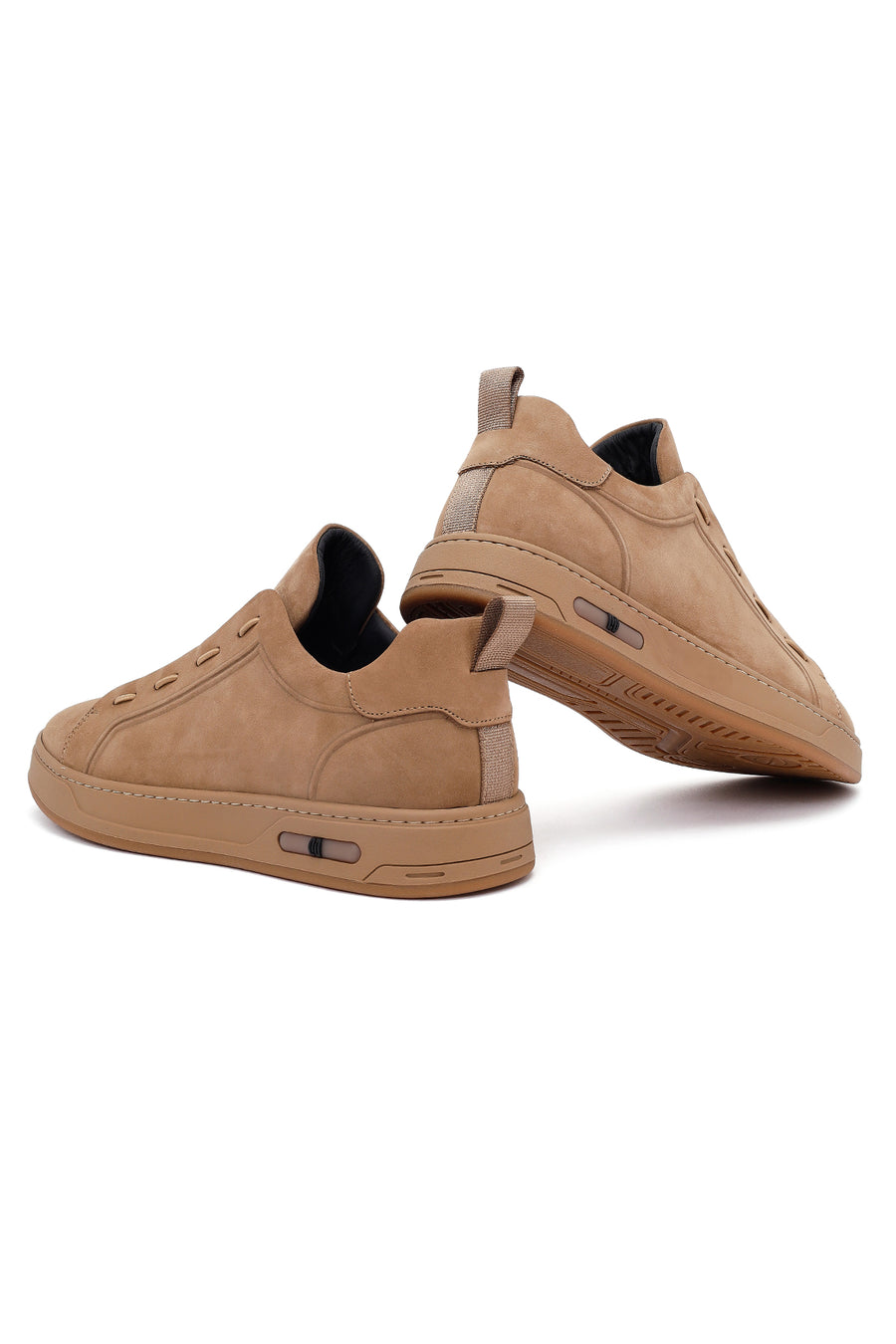 Men's Mink Laced Nubuck Leather Sneakers