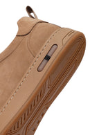 Erkek Vizon Bağcıklı Nubuk Deri Sneaker | Derimod