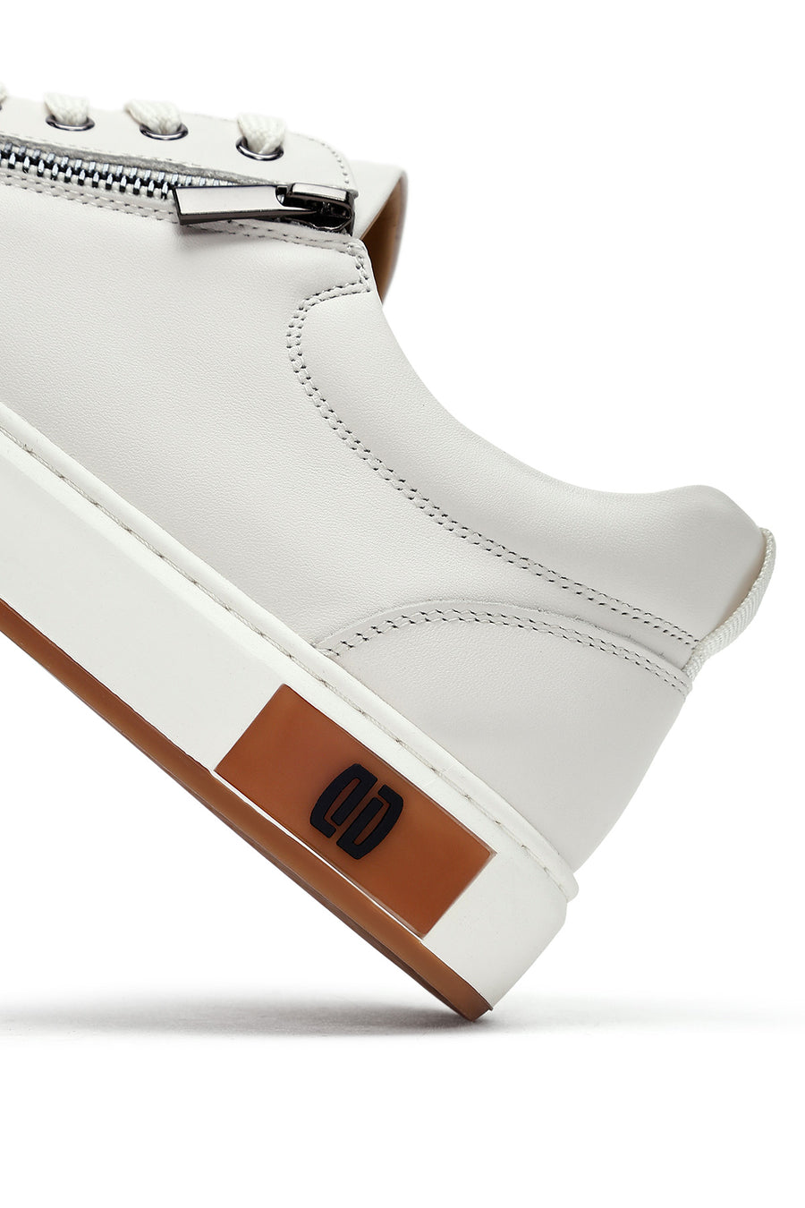 Erkek Beyaz Bağcıklı Deri Sneaker