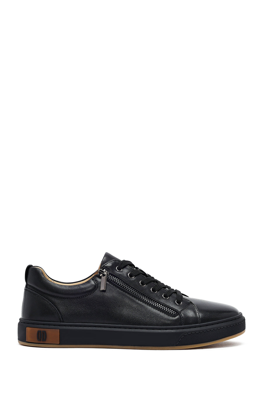 Erkek Siyah Bağcıklı Deri Sneaker 25WFD697118 | Derimod