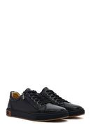 Men's Black Lace-Up Leather Sneaker | Derimod