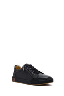 Men's Black Lace-Up Leather Sneaker | Derimod