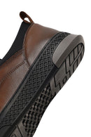 Erkek Kahverengi Bağcıklı Kalın Tabanlı Deri Sneaker | Derimod