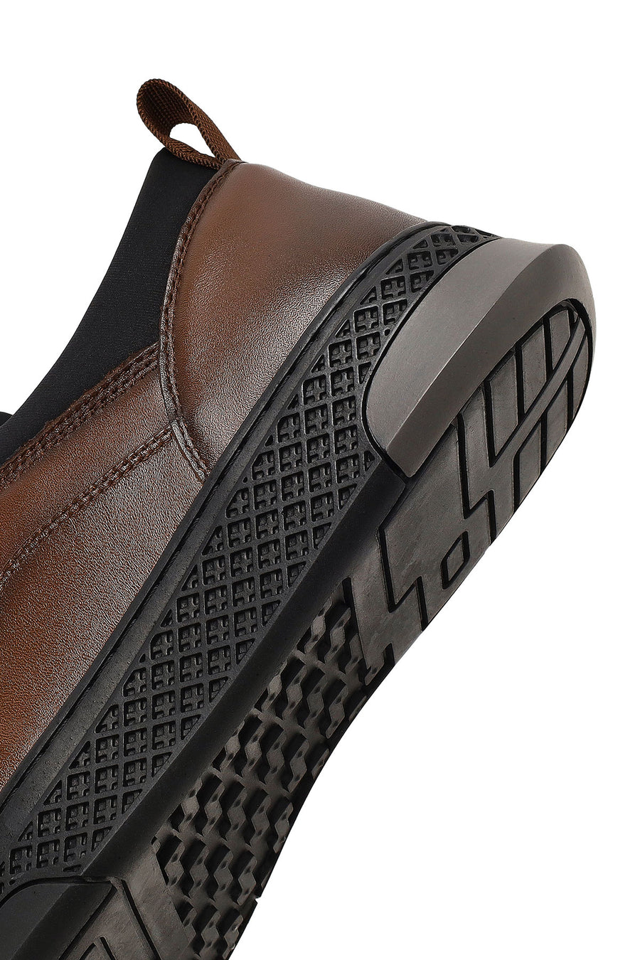 Men's Brown Lace-Up Thick-Soled Leather Sneaker