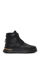 Men Black Lace-up Leather Casual Boot | Derimod