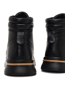 Men Black Lace-up Leather Casual Boot | Derimod