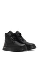 Men Black Lace-up Leather Casual Boot | Derimod
