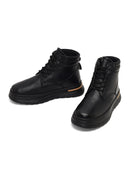Men Black Lace-up Leather Casual Boot | Derimod