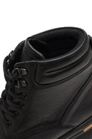 Men Black Lace-up Leather Casual Boot | Derimod