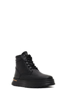 Men Black Lace-up Leather Casual Boot | Derimod