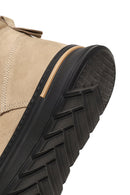 Erkek Bej Bağcıklı Kalın Tabanlı Nubuk Deri Bot | Derimod