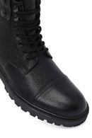 Erkek Siyah Fermuarlı Deri Casual Bot | Derimod