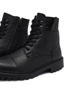 Erkek Siyah Fermuarlı Deri Casual Bot | Derimod