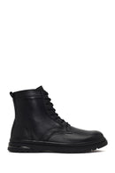 Men's Black Zippered Leather Boot | Derimod