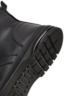 Men's Black Zippered Leather Boot | Derimod