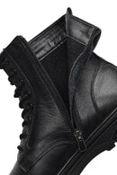 Men's Black Zippered Leather Boot | Derimod