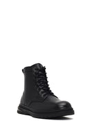 Men's Black Zippered Leather Boot | Derimod