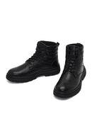 Erkek Siyah Bağcıklı Deri Bot | Derimod